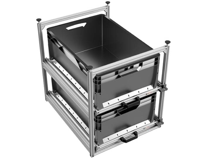 VOBI Wohnmobil Regal System Tower 4-600, 475x610 mm, 2 Auszüge