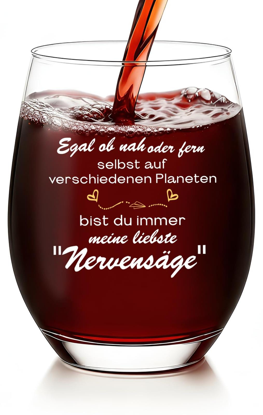Dripio Wijnglas met tekst 520 ml