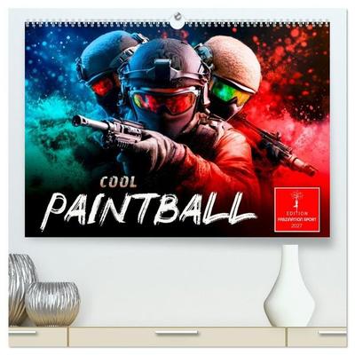 Paintball cool (hochwertiger Premium Wandkalender 2027 DIN A2 quer), Kunstdruck in Hochglanz