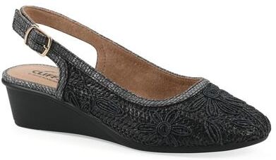 Women's Boris Slingback Wedge by Cliffs in Black Fabric (Size 11 M)