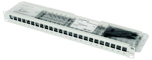 Telegärtner 100007010 19" Modulträger, bestückt 483mm (19") CAT 6a 1 HE Grau