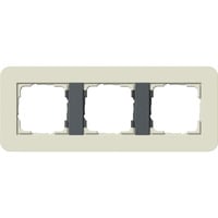 Abdeckrahmen dreifach mit Trägerrahmen Soft-Touch Oberfläche, Abdeckung beige, Retail
