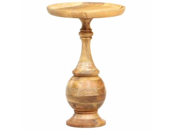 IBUQDDV Runder Beistelltisch 43x43x66 cm aus Massivholz Mango Massives Mangoholz, vintage Holzmaserung, vielseitig als Couch- und Kaffeetisch, drinnen und draußen