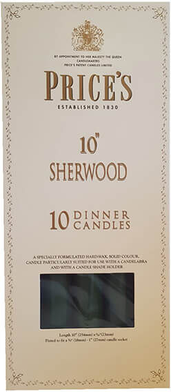 Price's Prices 10 Sherwood Pack Of 10 Evergreen Candles