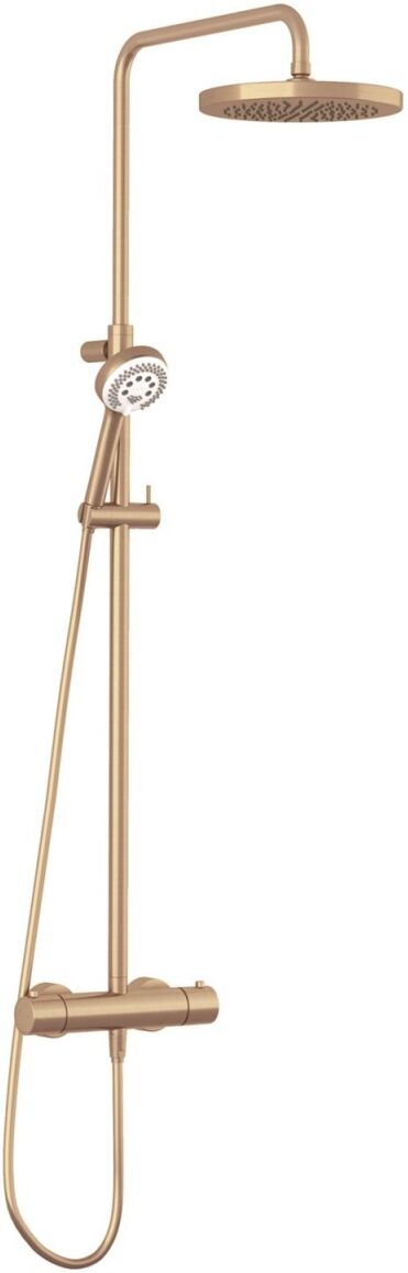KLUDI LOGO Thermostat Dual Shower System, Kopfbrause 250 mm Brushed Bronze 68082N1-00
