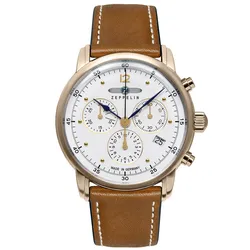 Zeppelin 9586-5 Herren-Armbanduhr Barcelona Chronograph Braun