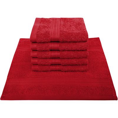 Seiftuch DYCKHOFF "Siena", rot (granat), B:30cm L:30cm, Frottier, Waschlappen, mit Bordüre