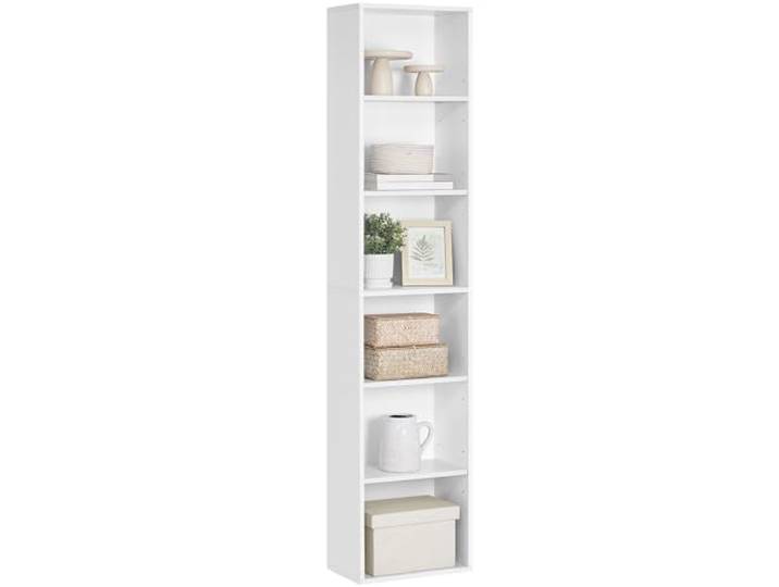 VASAGLE Bibliothèque\, Étagère sur 6 Niveaux\, Meuble de Rangement Ouvert pour Chambre\, Salon\, Blanc Nuage\, Collection CUSTOS LBC167T14