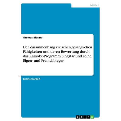 Der Zusammenhang zwischen gesanglichen Fähigkeiten und deren Bewertung durch das Karaoke-Programm Singstar und seine Eigen- und Fremdableger -