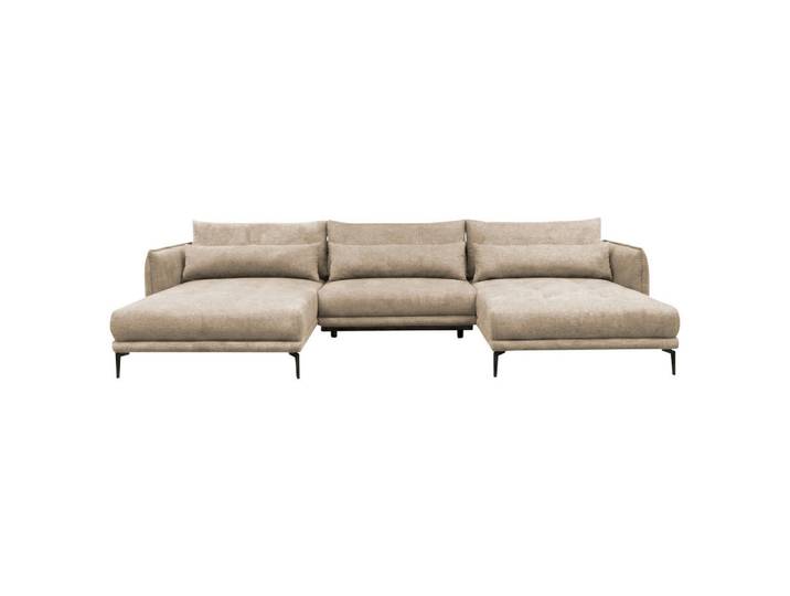Mid.you Wohnlandschaft Lagacy U, Beige, Metall, 3-Sitzer, U-Form, 368x193 cm, Liegefunktion, Wohnzimmer, Sofas & Couches, Wohnlandschaften, Wohnlandschaft U-Form