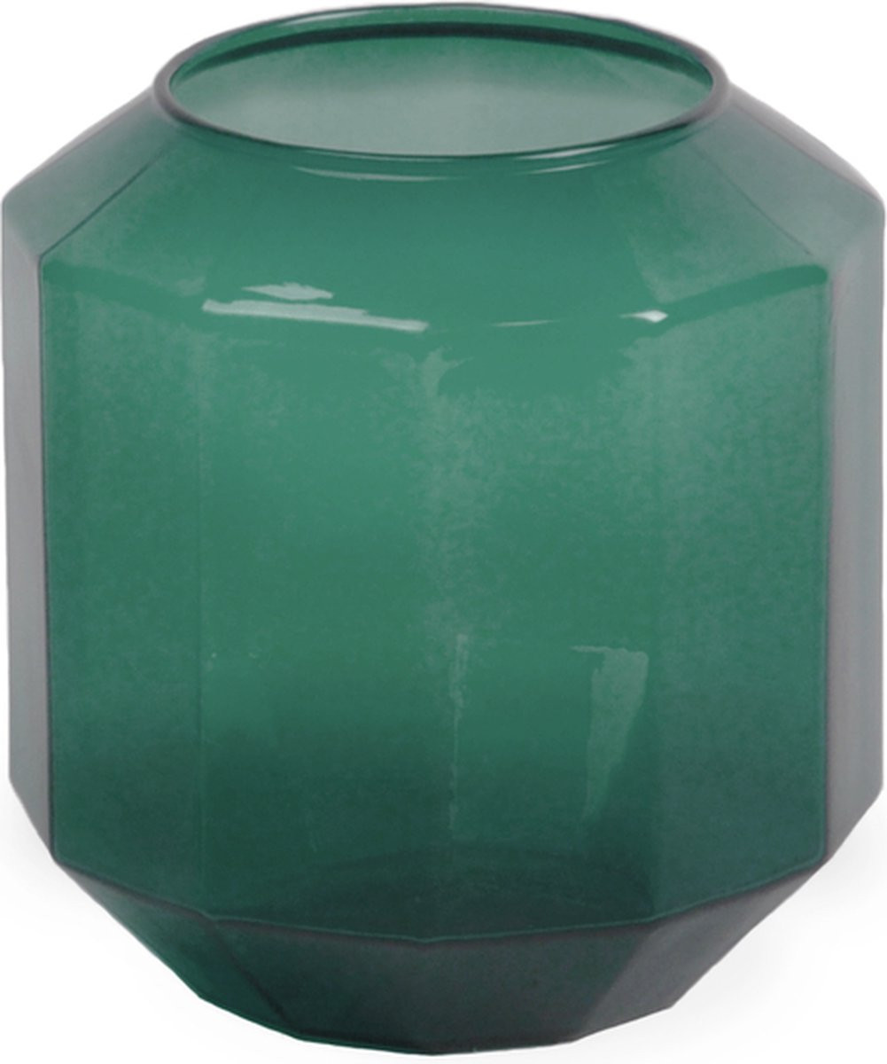 XLBoom Bliss Small Vaas Groen Glas Voor Binnen B/D/H: 14 x 14 x 16 cm
