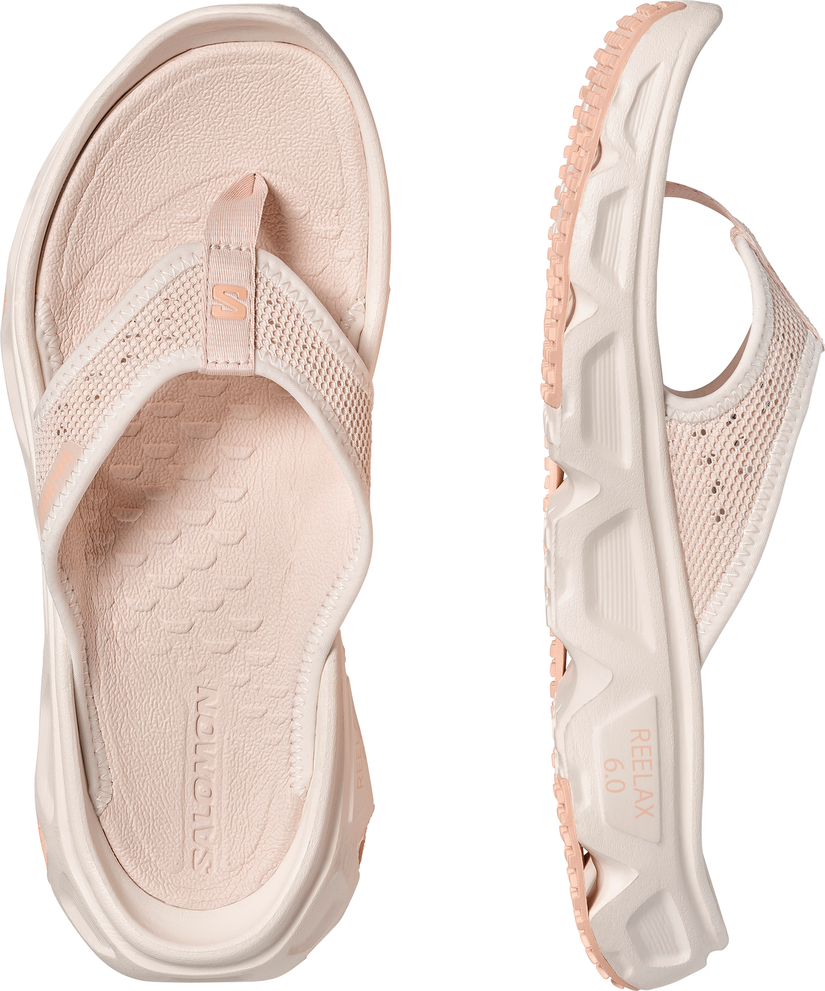 Zehentrenner SALOMON "REELAX BREAK 6.0", Damen, Gr. 42,5, tapioca, vanilla ice, almond cream, Textil, Schuhe Zehentrenner
