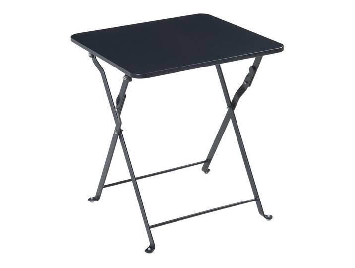 [en.casa] Gartenklapptisch Vegårshei, Schwarz, Metall, Quadratisch,quadratisch, 40x45x40 cm, Gartenmöbel, Gartentisch, Klapptische