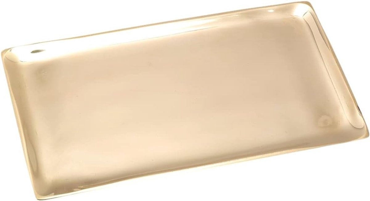Rechthoekig Kaarsenplateau Dienblad in Messing Goud - 17 x 9 cm - Goud