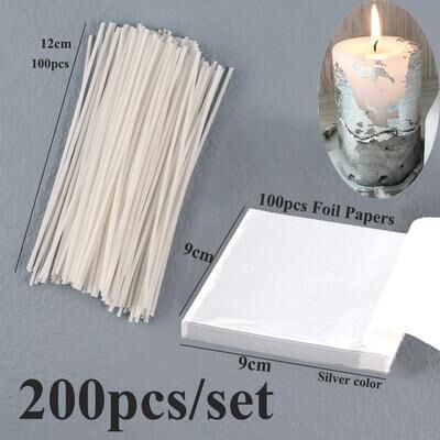 Uplifted Finds Smokeless Pre Waxed Candle Wicks   Professional Cotton Core DIY Handmade Candle Tooling System 12 Cm X Foil Papers S