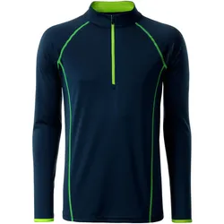 Funktionsshirt Langarm "JN498" - S - navy/bright-yellow