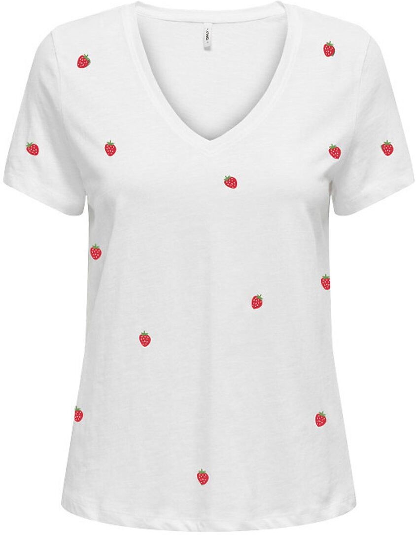 ONLY T-shirt col V, brodé
