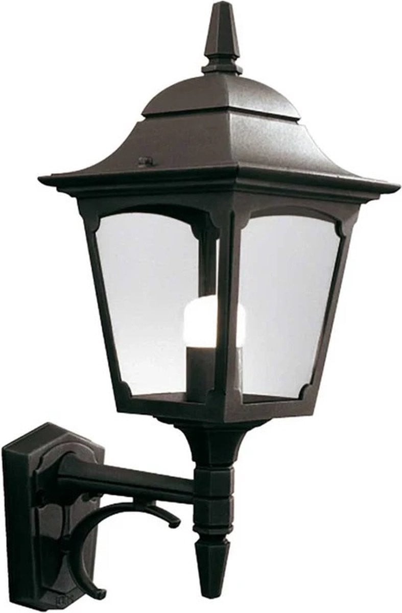 Elstead Lighting Chapel Wandlantaarn voor in de tuin, Zwart, Aluminium en Glas