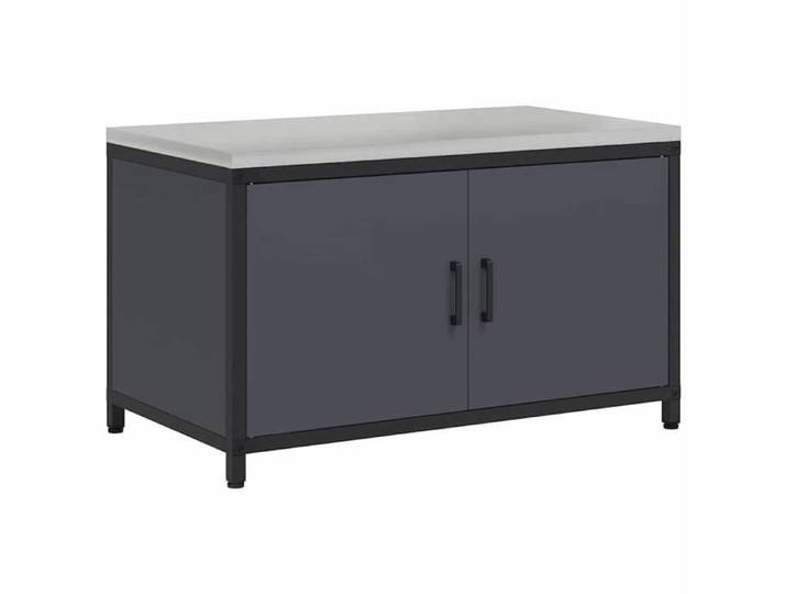 CHEZ JILI* Meuble/Armoire/ELEMENT Pour Cuisine - RUIGOU - Meuble de rangement de cuisine avec étagère Anthracite Acier Août176725