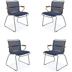 HOUE CLICK Set – 4 Design Gartenstühle mit Armlehnen