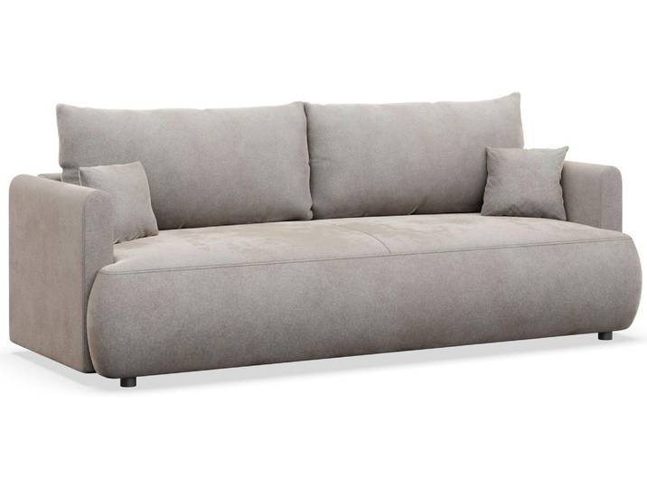 Selsey Ovo Mini - Canapé-lit 3 places avec coffre de lit\, velours Easy-Clean\, gris