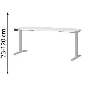 Germania Schreibtisch Mailand, 7909-638, weiß / silber, elektrisch höhenverstellbar, 180 x 73-120 x 80 cm