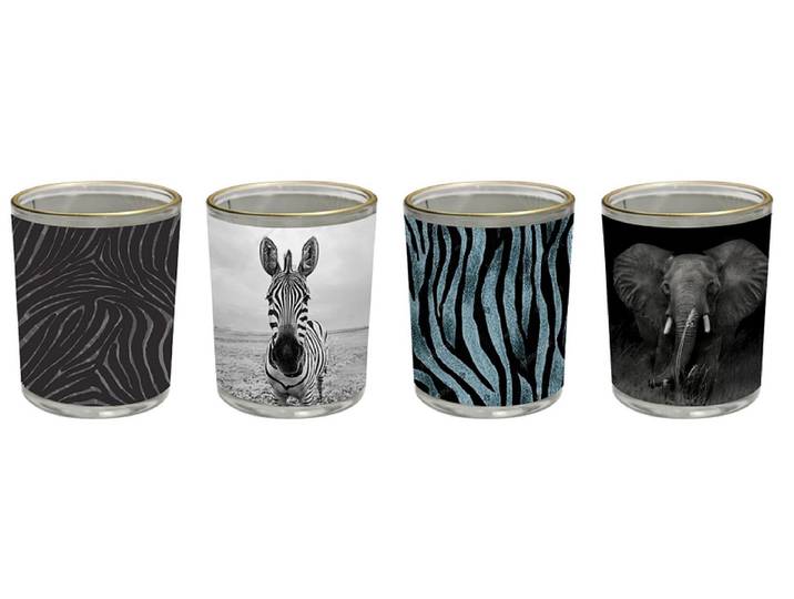 Set Kerzen im Topf WILD 4 -teilig