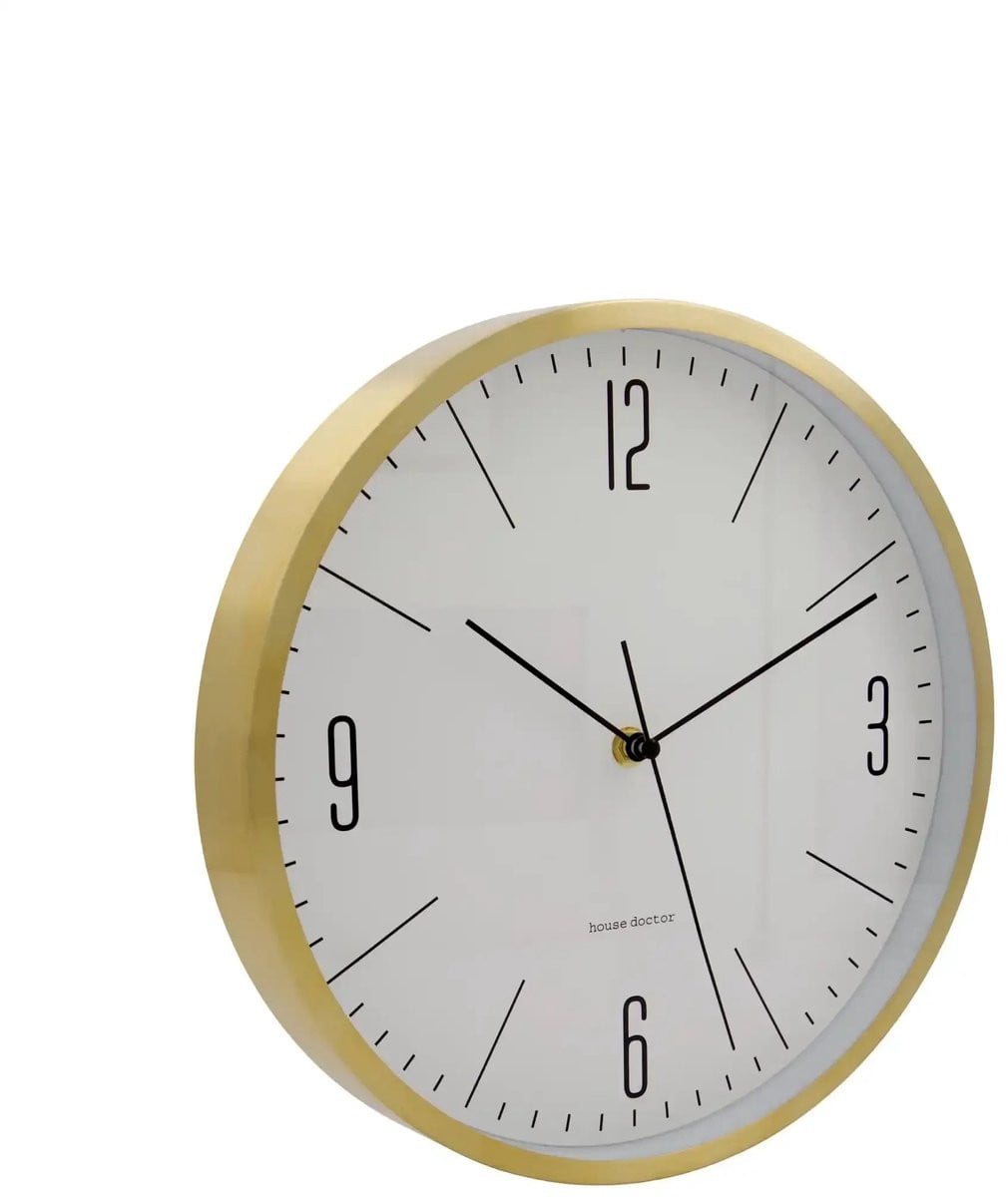 House Doctor Wandklok Hour Analoog Goudkleurig Diameter: 30 cm
