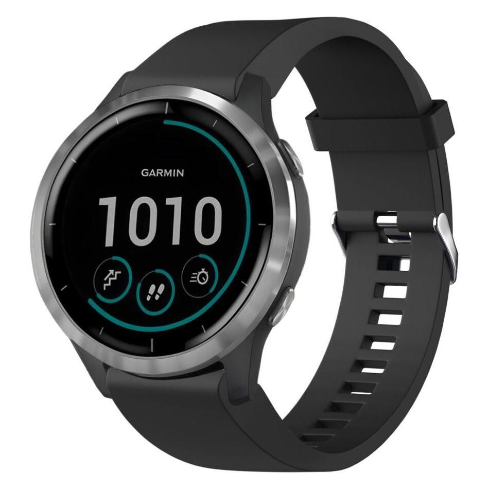 Fixed Silicone Strap for Garmin QuickFit 20 mm Black (20 mm, Silicone, Silikon) (FIXSST-QF20MM-BK)