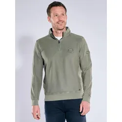 engbers Herren Sweatshirt mit Stehkragen Grün regular uni Stehkragen - S