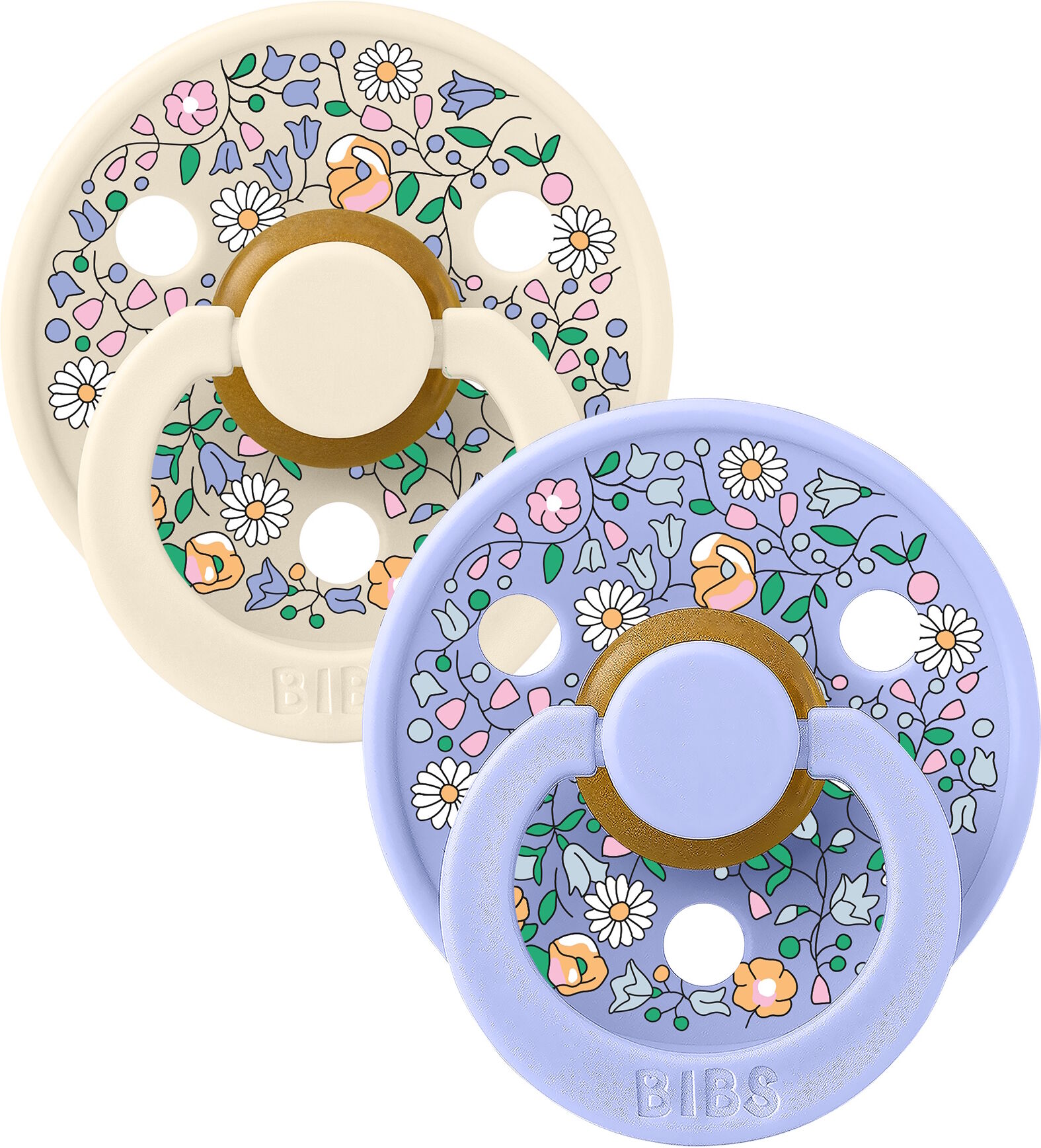 BIBS x Liberty Pacifier Colour 2 PACK Chloe Meadow Latex Size 2 Ivory Mix 2 stk