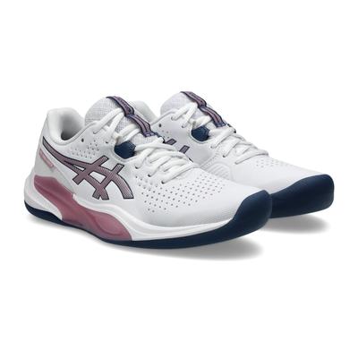 Tennisschuh ASICS "GEL-CHALLENGER 15 INDOOR", Damen, Gr. 39, weiß (weiß, taro lila), Synthetik, Schuhe, für Teppichböden
