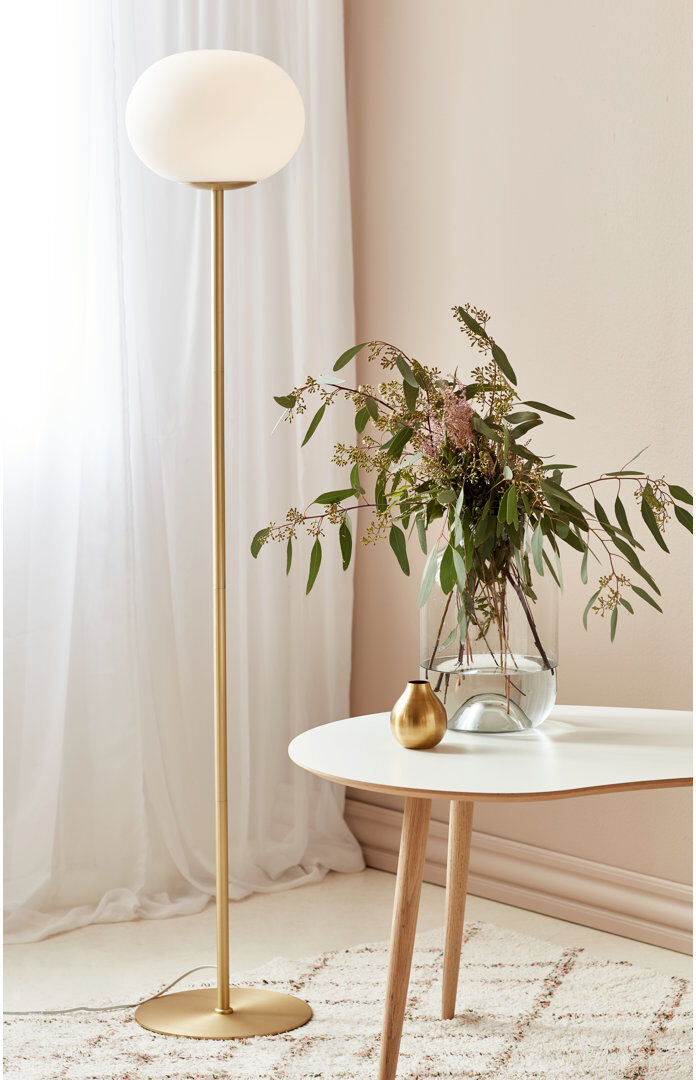 Nordlux Alton 150 H cm Traditional Floor Lamp Gold/White 150cm H X 28cm D