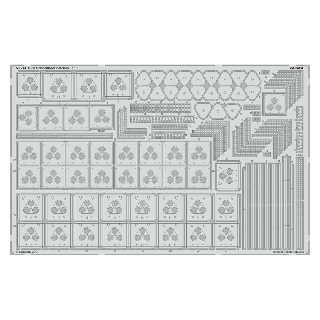 Eduard S-38 Schnellboot hatches for Italeri (53214)