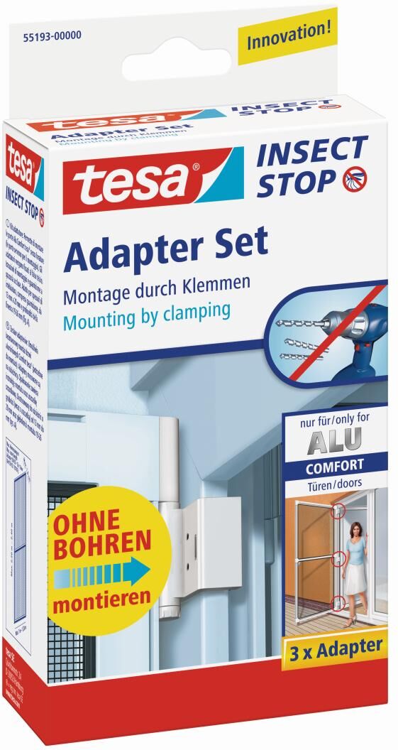 tesa INSECT STOP Adapter-Set für ALU-Türen COMFORT, weiß