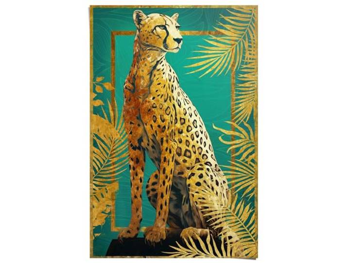 REINDERS Poster, Cheetah Pose, Teenager Zimmer, Poster, Wanddeko, Room Decor, Bilderdruckpapier, Gold, 91,5 x 61