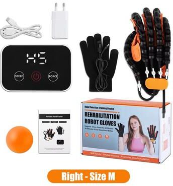 Inspired Finds Upgraded Rehabilitation Robot Gloves Stroke Recovery Hand Trainer For Hemiplegia, Finger Exercise & Therapy Support right M