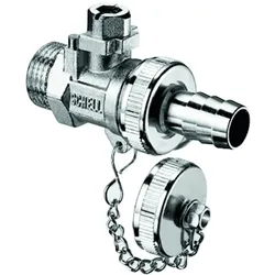 Schell F+E-Kugelhahn 1/2" mattchrom mit Schlauchverschraubung 16bar 139540399