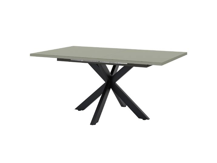 Ausziehbarer Esstisch Santis 160 x 75 x 90cm Schwarz/Grau/Olivgrün Sternförmig