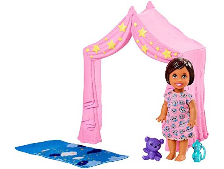 Barbie Skipper Babysitters Inc. Slaaptijd Speelset met Peuter Pop, tent en Slaapzak