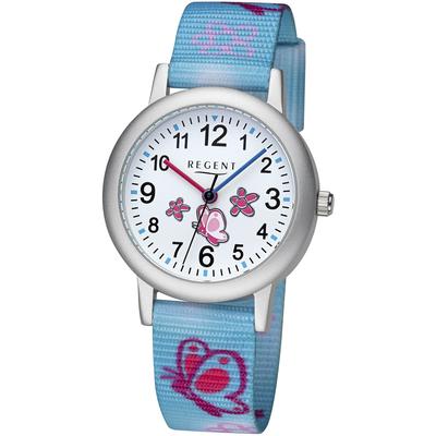 Quarzuhr REGENT, blau (hellblau, silberfarben), Armbanduhren, Kinder, Quarzuhr, Armbanduhr, Kinderuhr, Lernuhr, Mädchen, Schulanfang, Geschenkidee