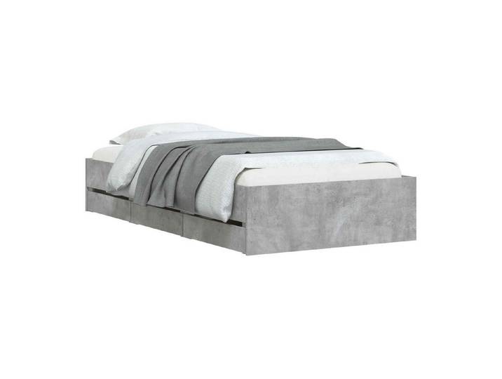 vidaXL Bett Bettgestell mit Stauraum mit Speicher Grau Sonoma Holzwerkstoff (1-tlg)
