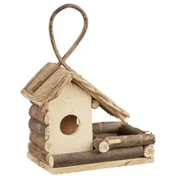 Relaxdays Dekoratives Vogelhaus zum Aufhängen Braun,Hellbraun