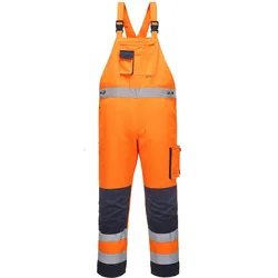 Warnschutz Latzhose "DIJON" - L - orange/marine
