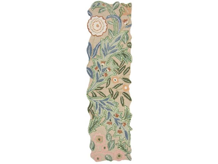 Teppich Yearn blau/rosa/grün Blumenmuster Wolle 60 x 230 cm - Teppich