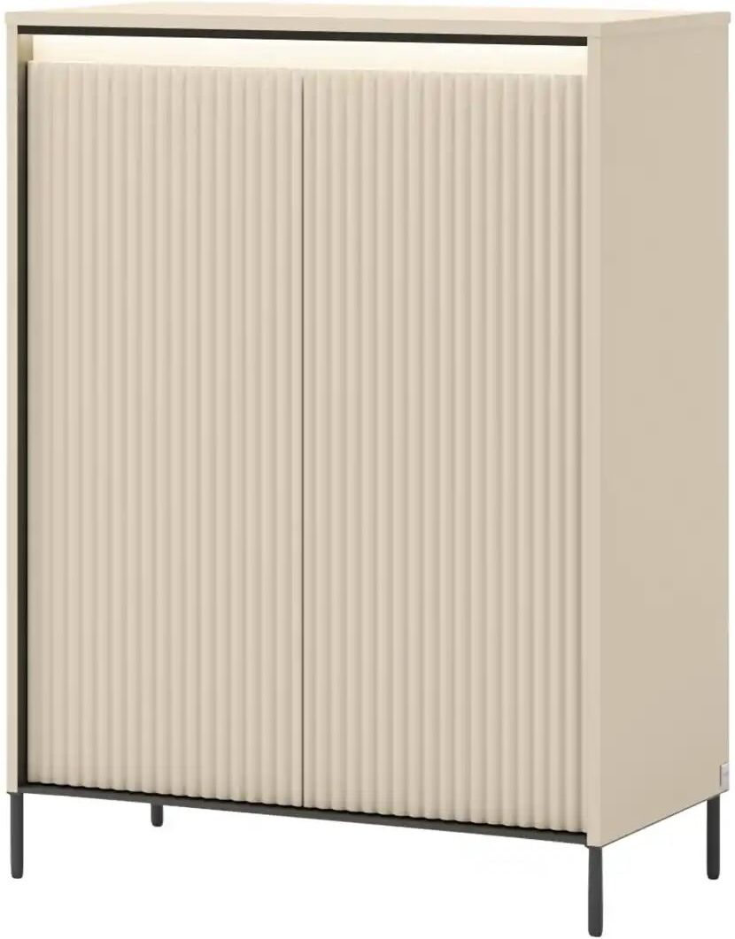 Höffner Kommode mit Beleuchtung Torbole ¦ beige ¦ Maße (cm): B: 79 H: 105 T: 40.0