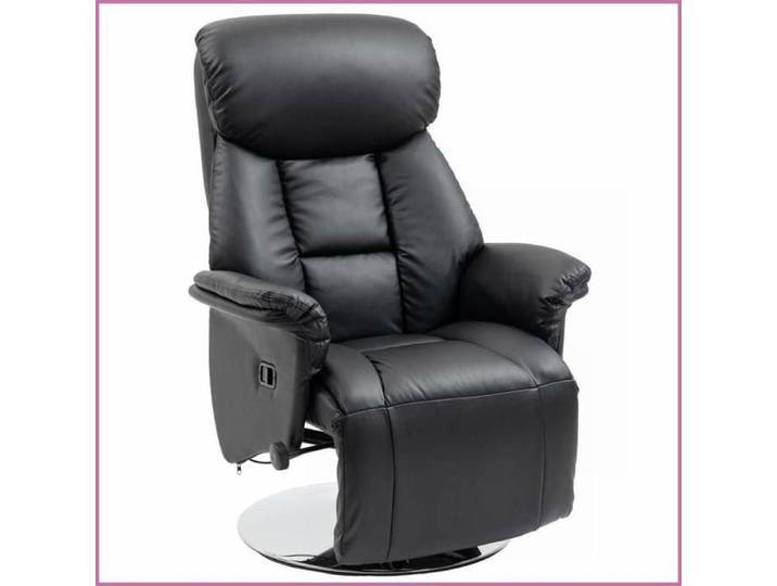 Fauteuil Inclinable - Manuel Dos Antidérapant Pied Extensible - Cuir Synthétique Noir