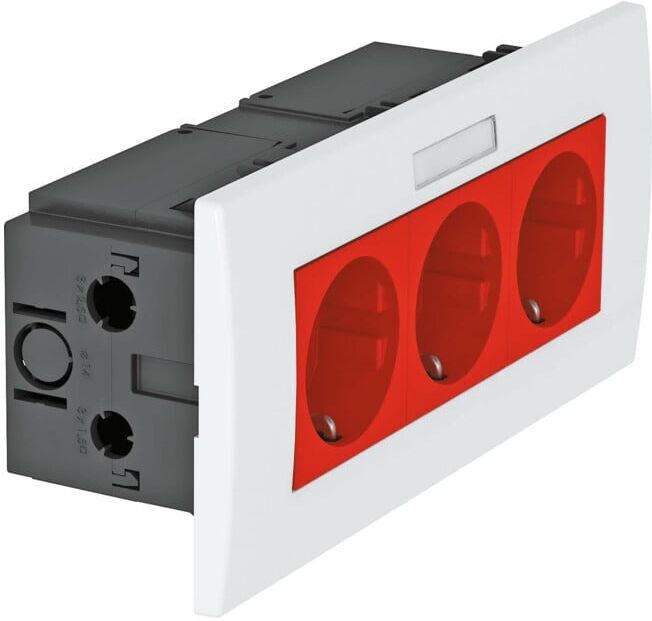 OBO Bettermann Bloc prise 3x 84×185×59 mm rouge SDE-RW D0RT3B (6119435)