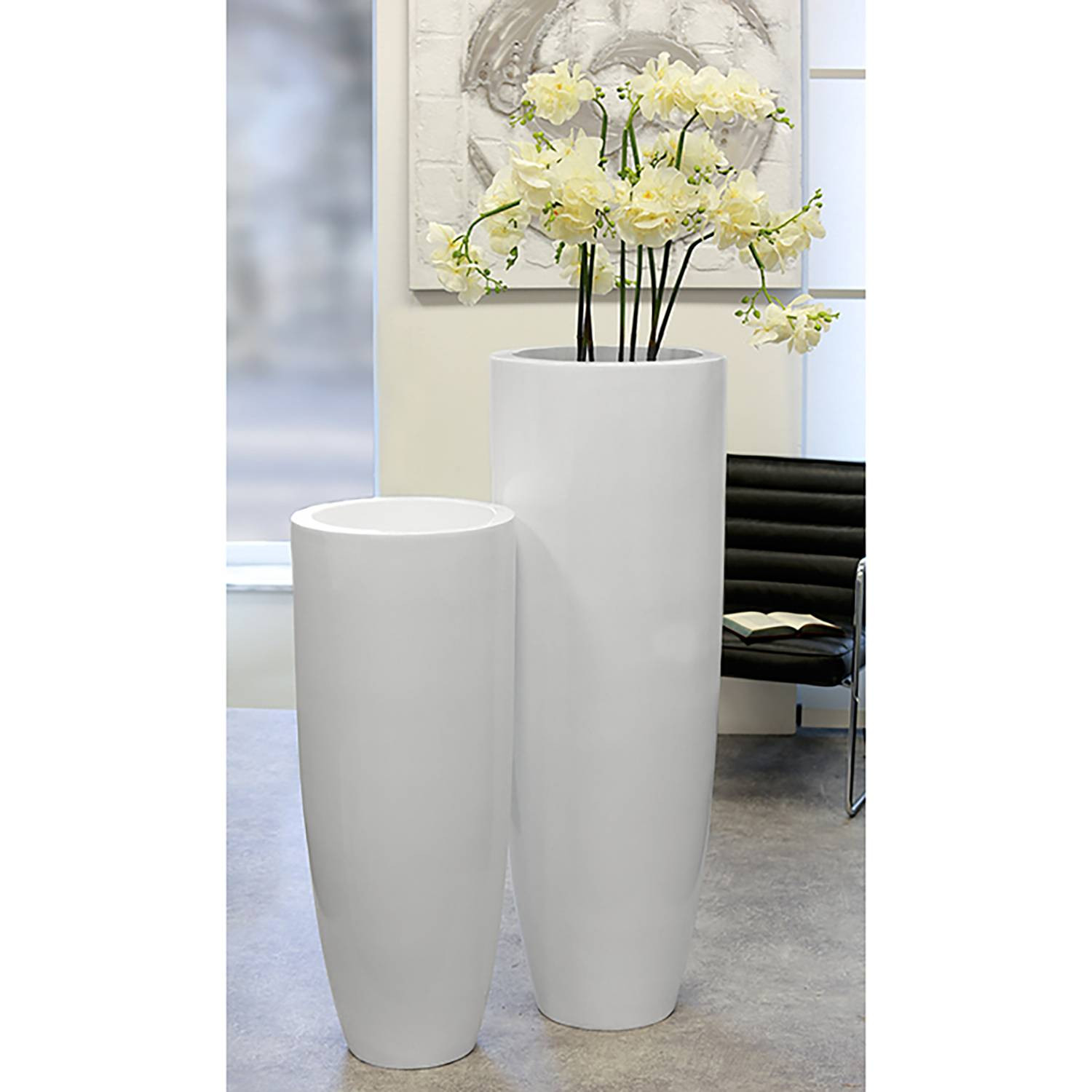 home24 Plantenbak Konus wit, Ø 42 cm