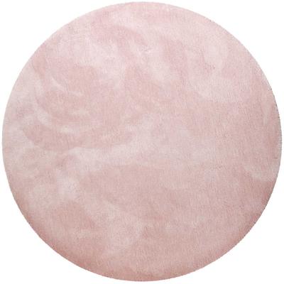 Teppich HOMIE LIVING "Pisa", rosa, H:25mm Ø:200cm, Polyester, Teppiche, Teppich, Hochflor, Microfaser, uni, weich, Shaggy, Wohnzimmer, Schlafzimmer